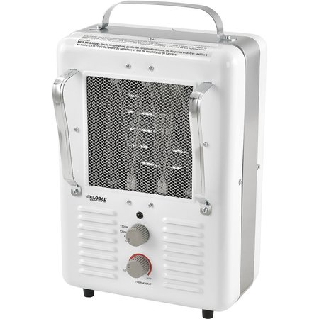 GLOBAL INDUSTRIAL 1500W Portable Electric Milkhouse Heater, Steel, 120V, White 246098